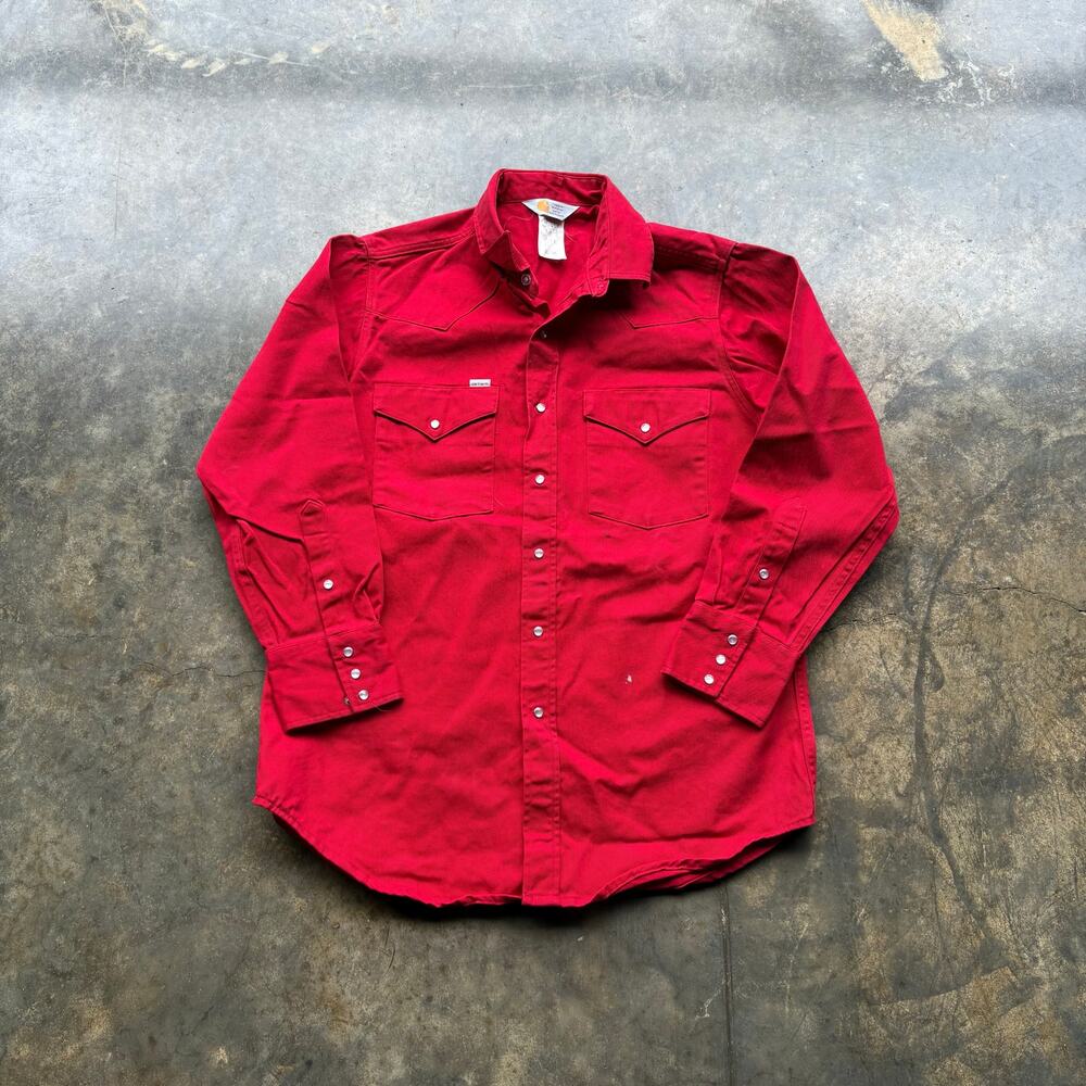 Very Rare Vintage‎ 80s Carhartt Pearl Snap Western Shirt